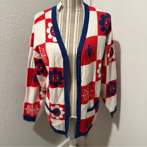 NWT Marvel Spider-Man Floral Checkered Cardigan - BoxLunch Exclusive Spiderman